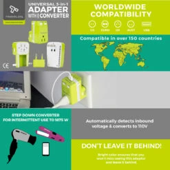 Travelon Travel Accessories Universal 3-in-1 Adapter, Converter, And USB Charger -suitcase sale 02042 440 5
