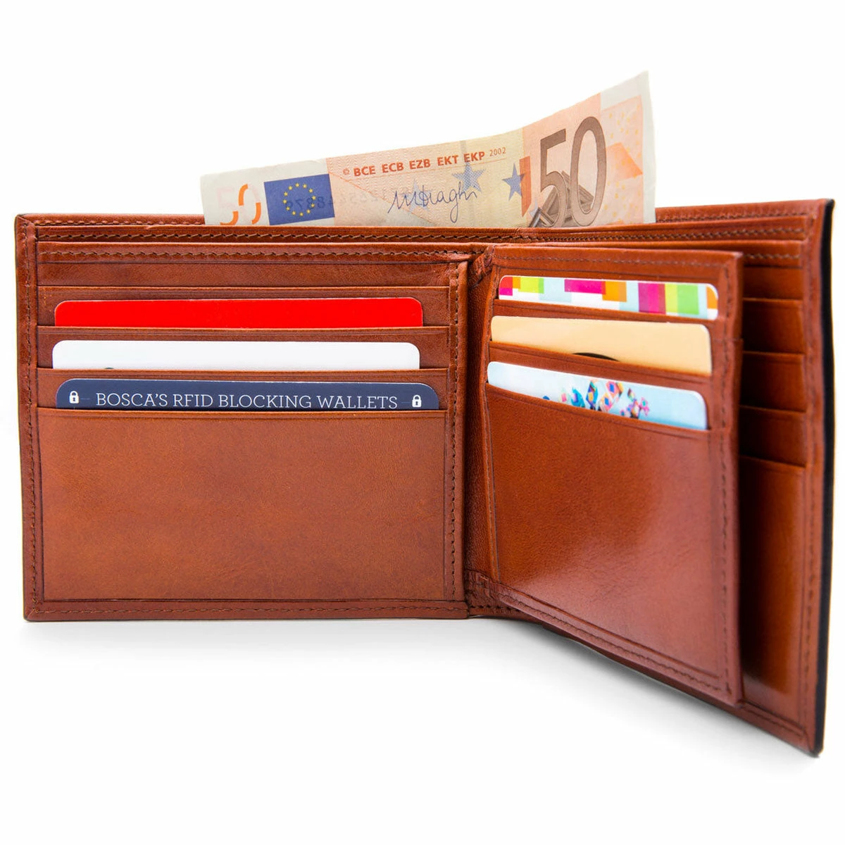 Bosca Old Leather Euro 8 Pocket Deluxe Executive Wallet W/Passcase 5 Bosca Old Leather Euro 8 Pocket Deluxe Executive Wallet W/Passcase - Image 5