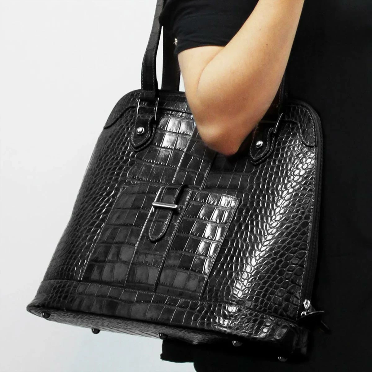 Jack Georges Croco Paulina Dome Tote 2664 3 Jack Georges Croco Paulina Dome Tote 2664 - Image 3