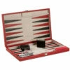 CHH Games 15" Red Leatherette Backgammon Set