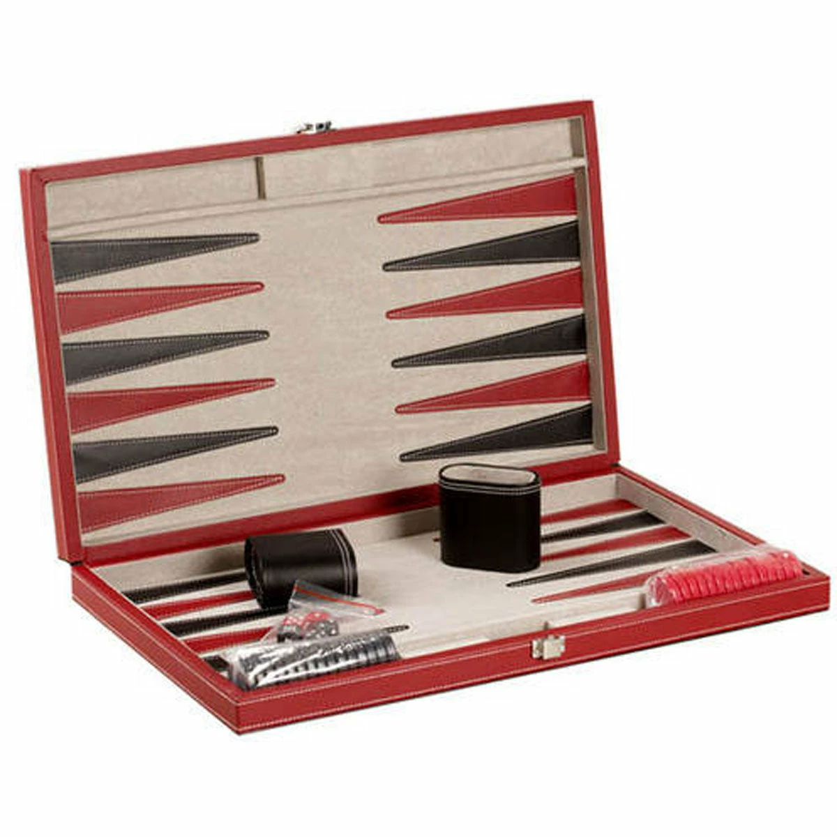CHH Games 15" Red Leatherette Backgammon Set 1 CHH Games 15" Red Leatherette Backgammon Set