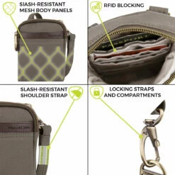 Travelon Anti-Theft Courier Mini Crossbody -suitcase sale 33338 840 6