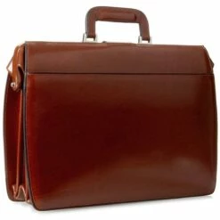 Jack Georges Elements Classic Leather Briefcase 4505 -suitcase sale 4505cognac lb qtr