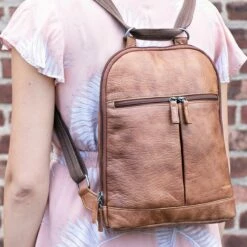 Jack Georges Buffed Small Convertible Backpack/Crossbody 6133 18 Jack Georges Buffed Small Convertible Backpack/Crossbody 6133 -suitcase sale 6133 tan lifestyle