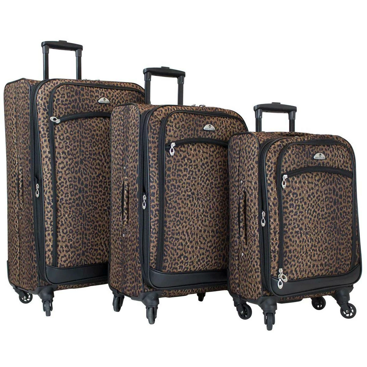 American Flyer Animal Print 5-Piece Spinner Luggage Set 2 American Flyer Animal Print 5-Piece Spinner Luggage Set - Image 2