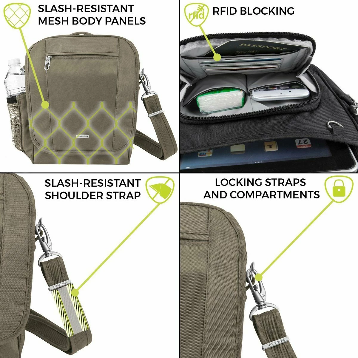 Travelon Anti-Theft Classic Tour Bag 5 Travelon Anti-Theft Classic Tour Bag - Image 5