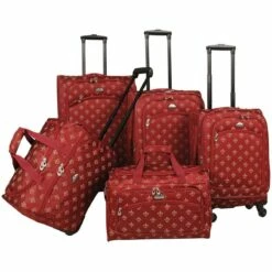 American Flyer Fleur De Lis 5-Piece Spinner Luggage Set