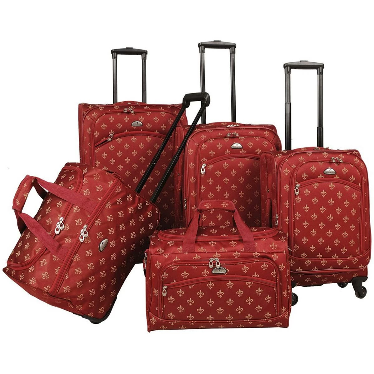 American Flyer Fleur De Lis 5-Piece Spinner Luggage Set 1 American Flyer Fleur De Lis 5-Piece Spinner Luggage Set