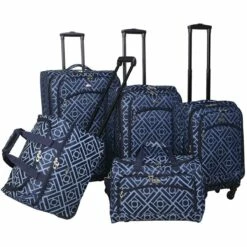 American Flyer Astor Collection 5-Piece Spinner Luggage Set -suitcase sale 95100 5 BLU