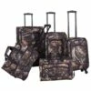 American Flyer Camo Green 5-Piece Spinner Luggage Set