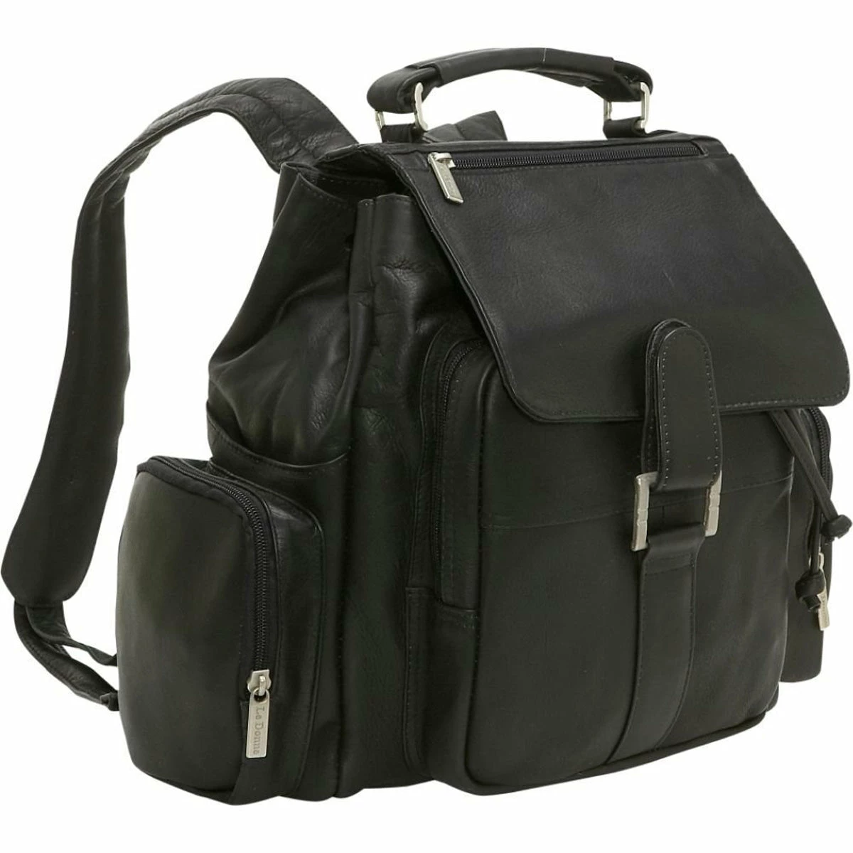LeDonne Leather Classic Multi Pocket Backpack 2 LeDonne Leather Classic Multi Pocket Backpack - Image 2