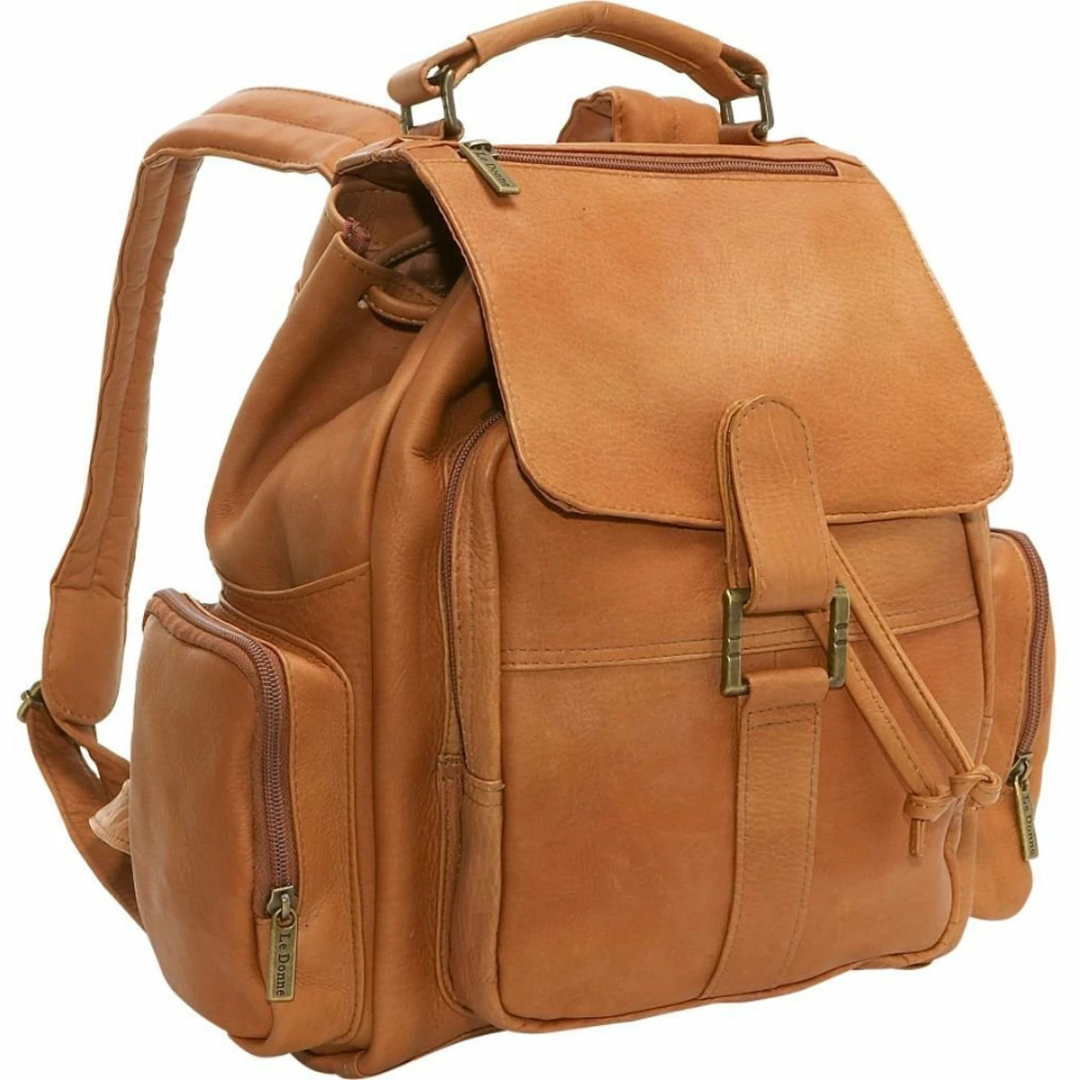 LeDonne Leather Classic Multi Pocket Backpack 3 LeDonne Leather Classic Multi Pocket Backpack - Image 3