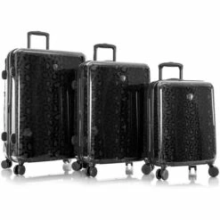 suitcase sale 11 Heys Black Leopard Fashion Spinner 3pc Set