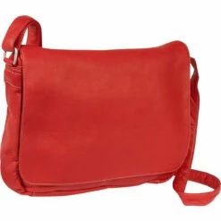 Ledonne Leather Full Flap Over Shoulder Bag -suitcase sale H 148R red 83702
