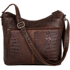 Jack Georges Hornback Croco Hobo Bag HB814 -suitcase sale HB814brn back