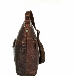 Jack Georges Hornback Croco Hobo Bag HB814 -suitcase sale HB814brn side