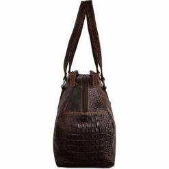 Jack Georges Hornback Croco Satchel Handbag HB815 -suitcase sale HB815brn side