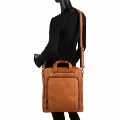 LeDonne Leather Upton Vertical Laptop Brief -suitcase sale LD 068 TAN MANQ 02685.1601492147