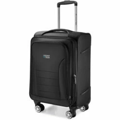 Luggage Tech Melbourne SMART LUGGAGE 20" Carry On Spinner -suitcase sale Melbourne Collection Black Front angle 1024x1024 2x e36141ce fd5f 48d4 88ea f461558c79e7