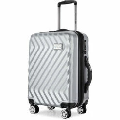 Luggage Tech Monaco SMART LUGGAGE 20" Carry On Spinner -suitcase sale Monaco Collection Silver Front angle 1024x1024 2x 77a378ed 678c 4238 923f 4d3708d1027d