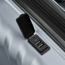 Luggage Tech Monaco SMART LUGGAGE 20" Carry On Spinner -suitcase sale Monaco Collection Silver USB Port 1024x1024 2x a3628815 b1f3 4d1d 8a79 bf4cb8702059