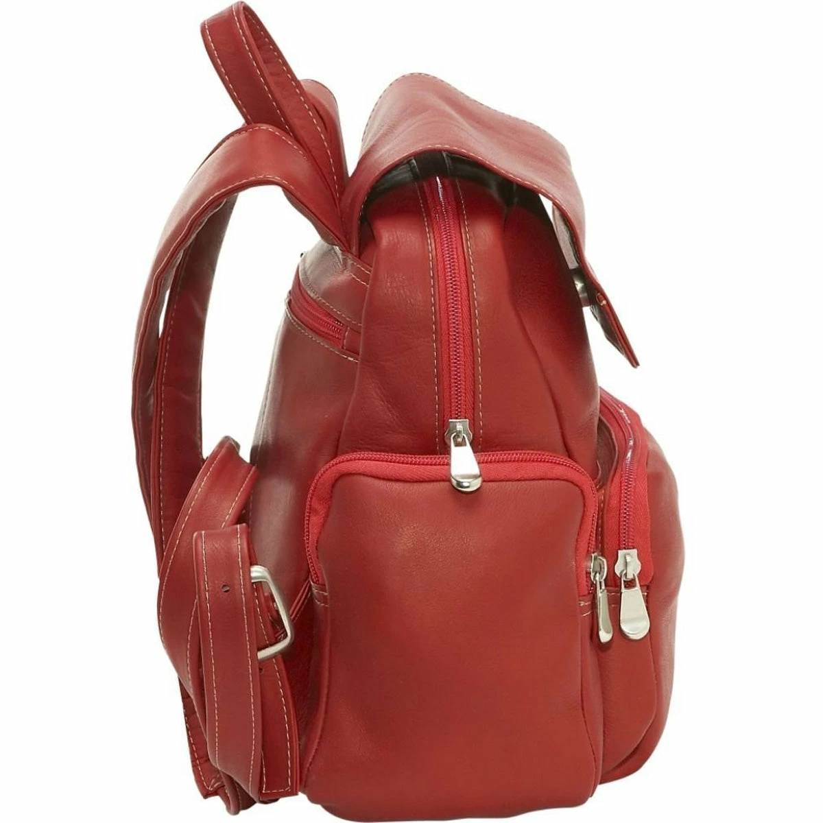 LeDonne Leather Womens Multi Pocket Backpack 5 LeDonne Leather Womens Multi Pocket Backpack - Image 5