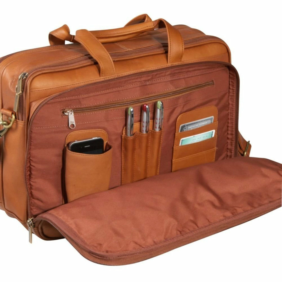 LeDonne Leather Dual Compartment Laptop Briefcase 5 LeDonne Leather Dual Compartment Laptop Briefcase - Image 5