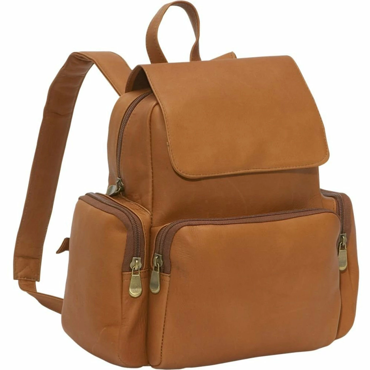 LeDonne Leather Womens Multi Pocket Backpack 3 LeDonne Leather Womens Multi Pocket Backpack - Image 3