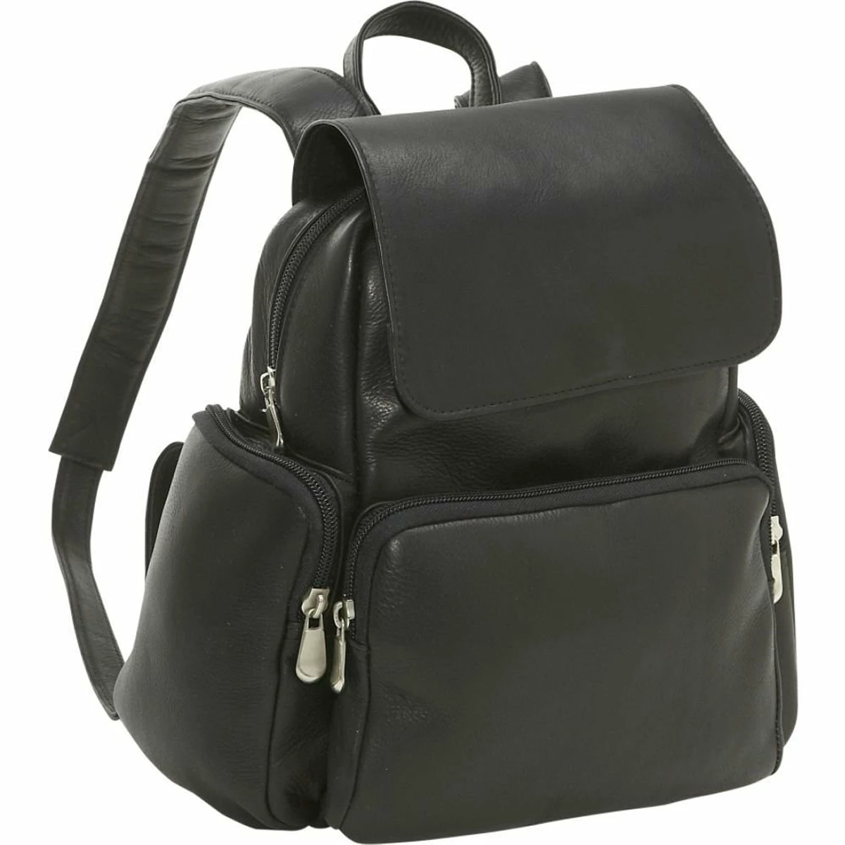 LeDonne Leather Womens Multi Pocket Backpack 4 LeDonne Leather Womens Multi Pocket Backpack - Image 4