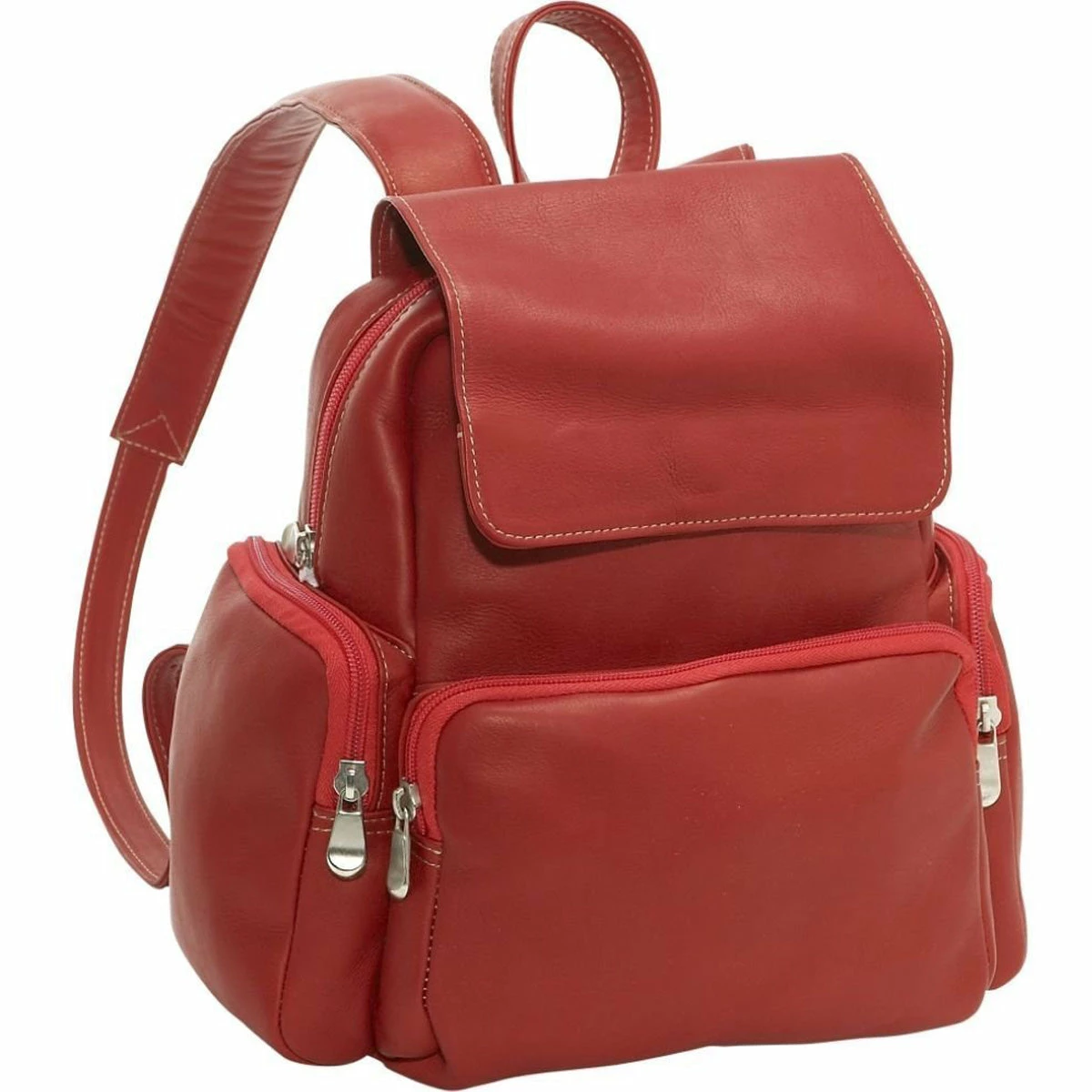 LeDonne Leather Womens Multi Pocket Backpack 1 LeDonne Leather Womens Multi Pocket Backpack